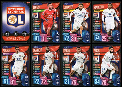 MATCH ATTAX 19/20 LYON COMPLETO 8 TARJETAS JUEGO DE EQUIPO - CHAMPIONS LEAGUE