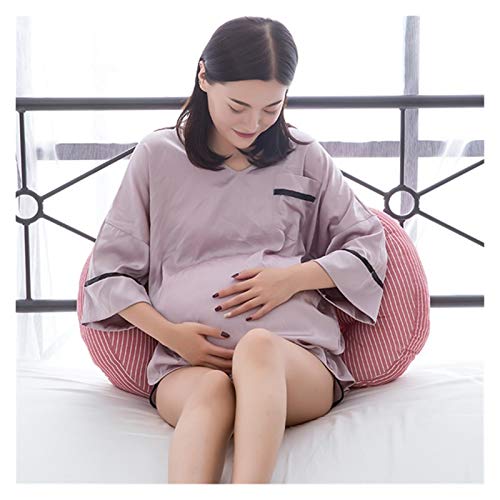 Maternidad Embarazo Cuerpo Almohadas en Forma de U Embarazada Vientre Mujeres Soporte Almohada Side Traviesas (Color : Beige Plaid)