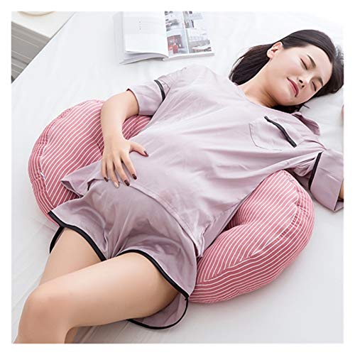 Maternidad Embarazo Cuerpo Almohadas en Forma de U Embarazada Vientre Mujeres Soporte Almohada Side Traviesas (Color : Beige Plaid)