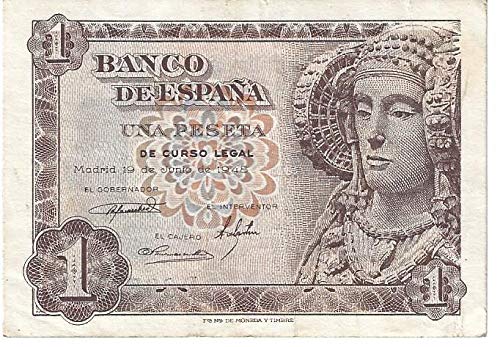 Matidia ESPAÑA Billete Original DE 1 Peseta 1948 Dama DE Elche