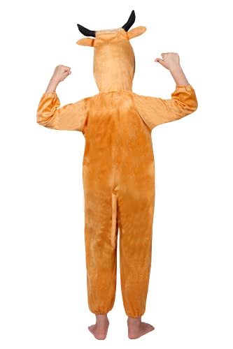 Matissa Niños Disfraces de Animales Niños Niñas Unisex Disfraces Cosplay Niños Onesie (Toro, L (para niños de 105 - 120 cm de Altura))