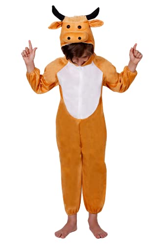 Matissa Niños Disfraces de Animales Niños Niñas Unisex Disfraces Cosplay Niños Onesie (Toro, L (para niños de 105 - 120 cm de Altura))