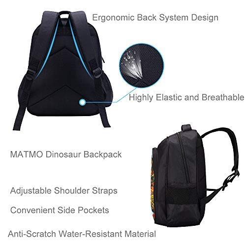 MATMO - Mochila de dinosaurio para niños, mochila escolar personalizable