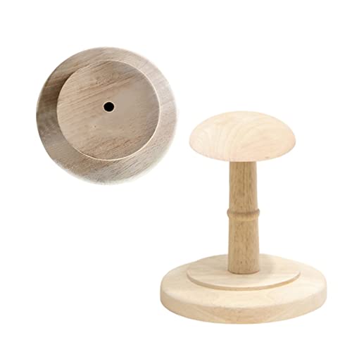 MDCG Niños Soporte de Perchero de Madera para Sombreros Soporte de Madera para Peluca Corta Tienda Infantil Estante de la joyería Cabeza de Tela Secador de pie de Peluca