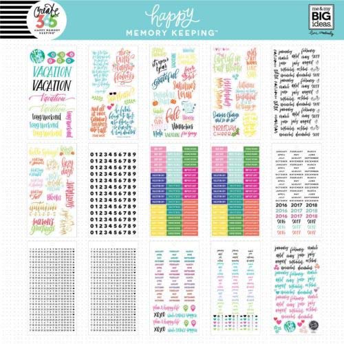 Me and My Big Ideas Super Pack de Pegatinas Dates y Holidays Happy Planner