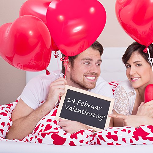 Meersee Globos de Corazón Rojo 100 Globos de Latex con Forma de Corazon con Bomba y 6 Cinta Corazón Globos para Fiesta de Cumpleaños (corazón)