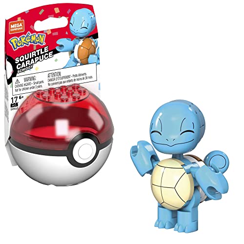 MEGA Construx Pokémon Pokeball Squirtle, figura de bloques de construcción, juguete para niños +6 años (Mattel GVK63)