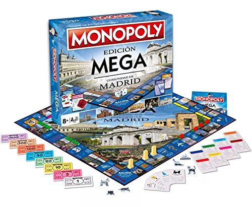 Mega Monopoly de la Comunidad de Madrid - Juego de Mesa de las Propiedades Inmobiliarias - Versión en Español