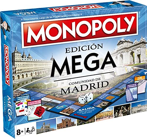 Mega Monopoly de la Comunidad de Madrid - Juego de Mesa de las Propiedades Inmobiliarias - Versión en Español