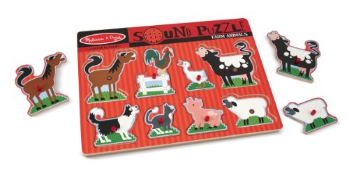 Melissa & Doug - Animales de granja, rompecabezas de sonidos (10726)