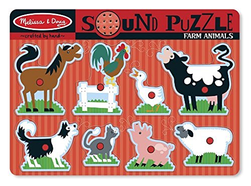 Melissa & Doug - Animales de granja, rompecabezas de sonidos (10726)