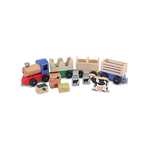 Melissa & Doug- Farm Juquete Tren de Madera, Multicolor (4545) , color/modelo surtido