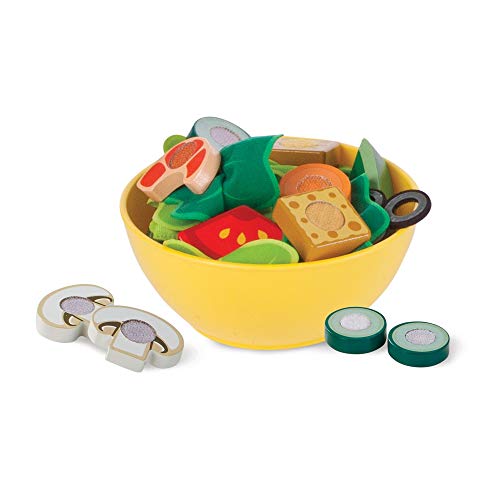 Melissa & Doug- Slice and Toss Salad Set Comida de Juguete de Madera, Multicolor (19310)