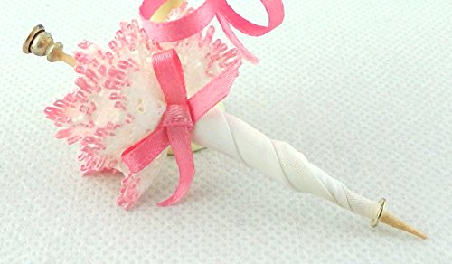 Melody Jane Casa Muñecas Mujer Sombrilla Parasol Miniatura 1:12 Hecho a Mano Accesorio Rosa