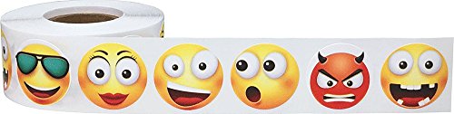 Mensajería Emoji Pegatinas de Cara Feliz, 25 mm 1 Pulgadas Etiquetas Circulares Divertidas 500 Paquete