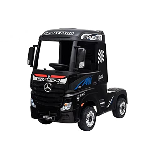 Mercedes Actros 12v - Negro- camión eléctrico para niños y niñas con Mando para Padres et batería 12v