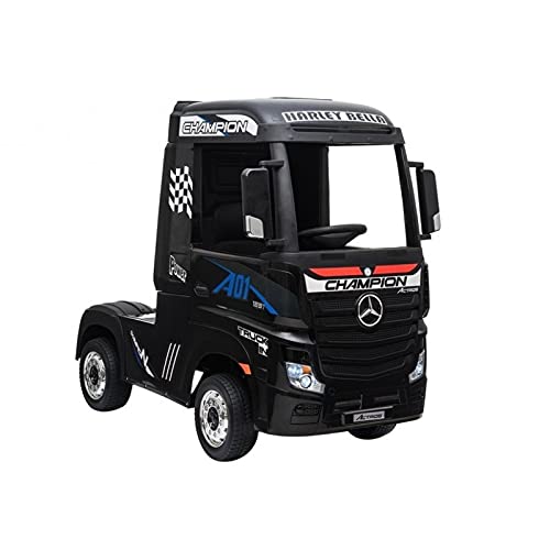 Mercedes Actros 12v - Negro- camión eléctrico para niños y niñas con Mando para Padres et batería 12v