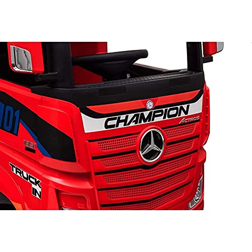 Mercedes Actros 12v - Rojo -Camión eléctrico Mercedes Actros 12v para niños con 4 Motores y Mando para Padres.