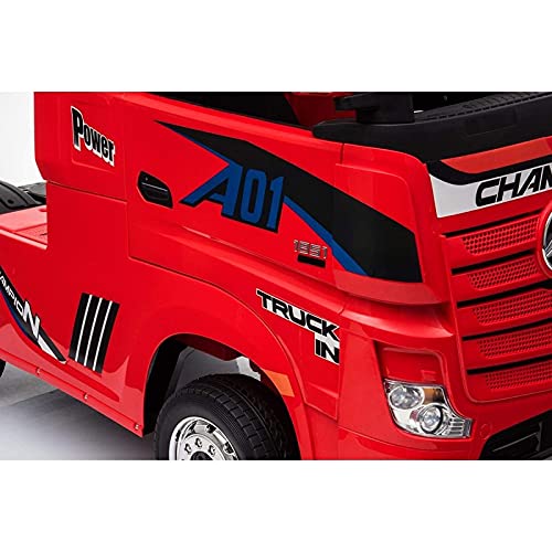 Mercedes Actros 12v - Rojo -Camión eléctrico Mercedes Actros 12v para niños con 4 Motores y Mando para Padres.