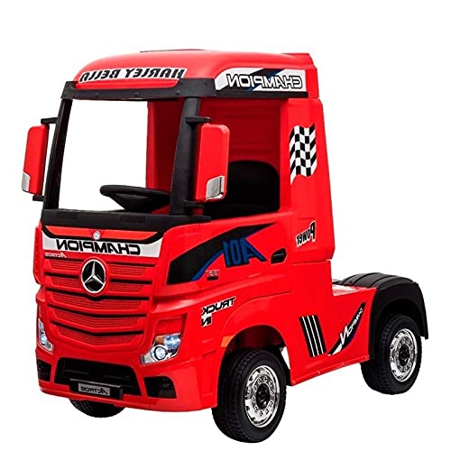 Mercedes Actros 12v - Rojo -Camión eléctrico Mercedes Actros 12v para niños con 4 Motores y Mando para Padres.