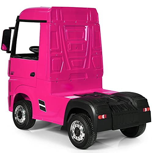 Mercedes Actros 12v - Rosa - Camión eléctrico para niños y niñas con batería 12v y Mando para Padres