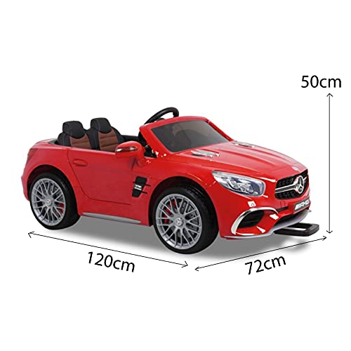 Mercedes SL65 con Mando y batería 12v - Rojo - Coche eléctrico para niños batería 12v y Mando Control Remoto - ATAA