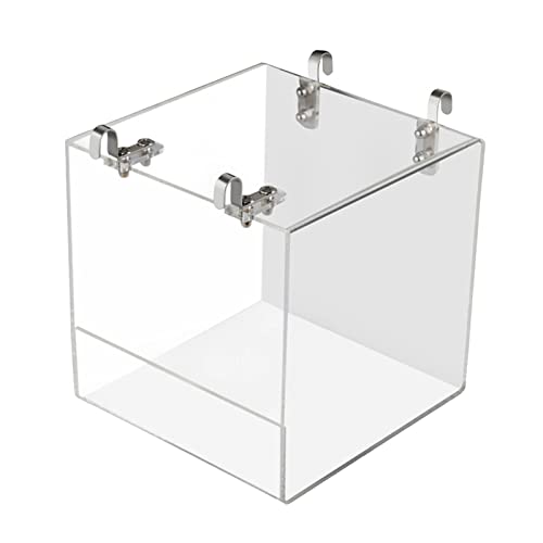 MERIGLARE Jaula de baño Transparente para Mascotas, Caja de Ducha acrílica, bañera de Agua Colgante con Vista Clara para Loros, pinzones, periquitos,