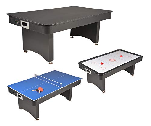 Mesa de juegos 3 en 1 Air Hockey – Ping Pong con bandeja dinatoria