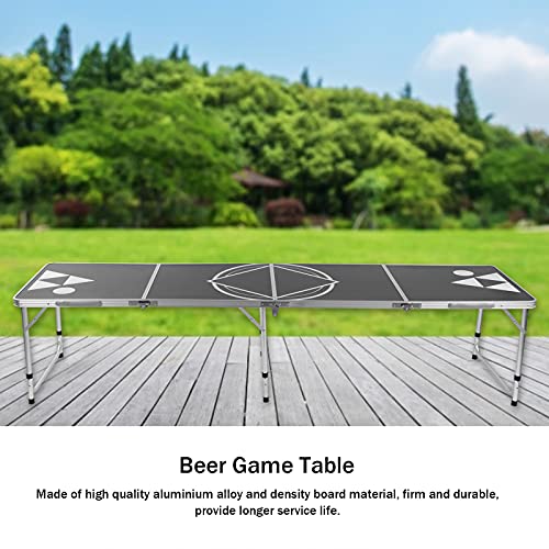 Mesa de Ping Pong Plegable, Mesa Plegable de Ping Pong, Juego de Cerveza, Mesa de Tenis de Mesa con Asa, Mesa de Camping, Marco de Metal para Fiestas en Casa, Barbacoas, Puertas Traseras 240x60x70cm