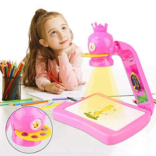 Mesa de proyector de Dibujo para niños, niñas, a Partir de 3 años, Pintura de Arte, Mesa de Dibujo, proyector de Aprendizaje LED, Juego de Dibujo para niños pequeños, Juguetes educativos