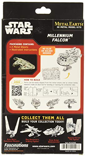 Metal Earth – 5061302 – Maqueta 3D – Iconx – Star Wars – Millennium Falcon – 10,8 x 7,6 x 6,99 cm – 2 Piezas