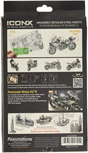 METAL EARTH MAQUETA / PUZZLE 3D De metal. - KAWASAKI NINJA H2 R - Monta tus modelos favoritos en casa. (ICX021)