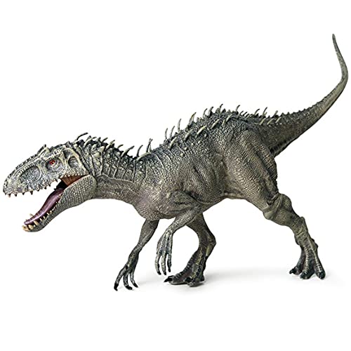 MeterBew1147 Jurassic Indominus Rex Figuras de acción Boca Abierta Savage Tyrannosaurus Dinossauro World Animals Modelo de Juguete para niños Regalo - Gris