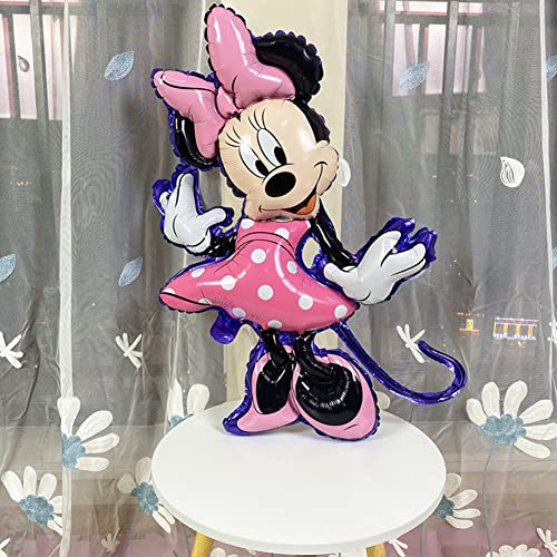 MEZHEN Cumpleaños Decoracion Mouse Globos para Fiesta Mouse Globos Foil Happy Birthday Banner Fiesta de Cumpleaños Baby Shower Niña