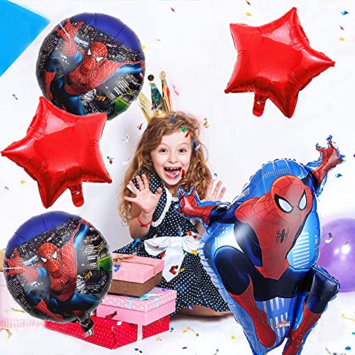 MEZHEN Foil Globos de Cumpleaños para Spiderman Cumpleaños Decoración Happy Birthday Globos Superhéroe Birthday Party Foil Balloons