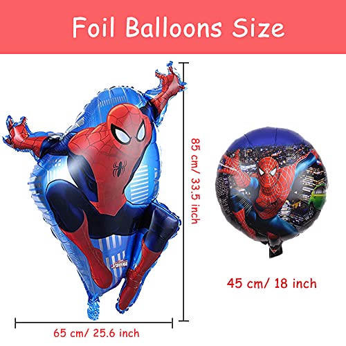 MEZHEN Foil Globos de Cumpleaños para Spiderman Cumpleaños Decoración Happy Birthday Globos Superhéroe Birthday Party Foil Balloons