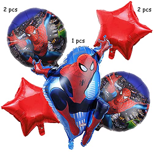 MEZHEN Foil Globos de Cumpleaños para Spiderman Cumpleaños Decoración Happy Birthday Globos Superhéroe Birthday Party Foil Balloons