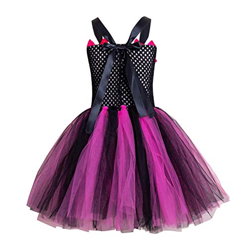 MFFACAI Disfraz Infantil de Maléfica Bruja Vampiresa Payaso Niña Princesa Vestido con Devil Horns Tutú Tul Ropa de Fiesta Actuación Halloween Fancy Cosplay Costume Carnaval Party Alice Band Disfraces