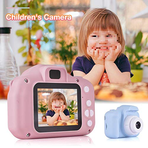 MHBY Cámara para niños, cámara Digital para niños C3 Cerdo Mini cámara para niños 4X Zoom SLR cámara de Juguete Juguete para niños de Doble Lente Mini Amplificador de Punto de cámara