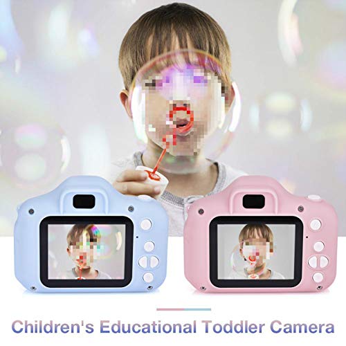 MHBY Cámara para niños, cámara Digital para niños C3 Cerdo Mini cámara para niños 4X Zoom SLR cámara de Juguete Juguete para niños de Doble Lente Mini Amplificador de Punto de cámara