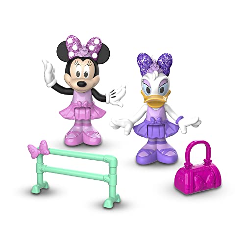 MICKEY&MINNIE, 2 Figuras articuladas de 7,5 cm con Accesorios, diseño de Bailarina, Juguete para niños a Partir de 3 años, Mcn172