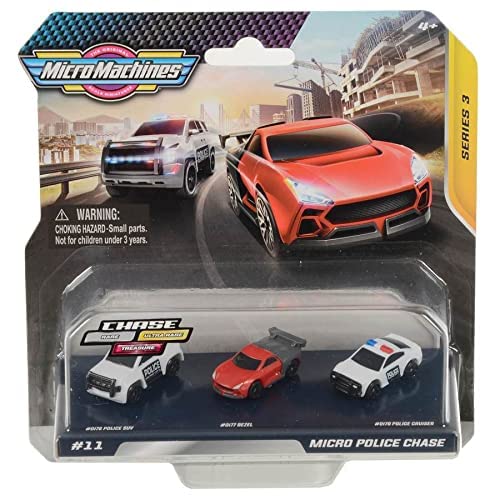 Micro Machines Series 3 Chase Starter Pack de 3 coches Vehículos - #11 Police Chase