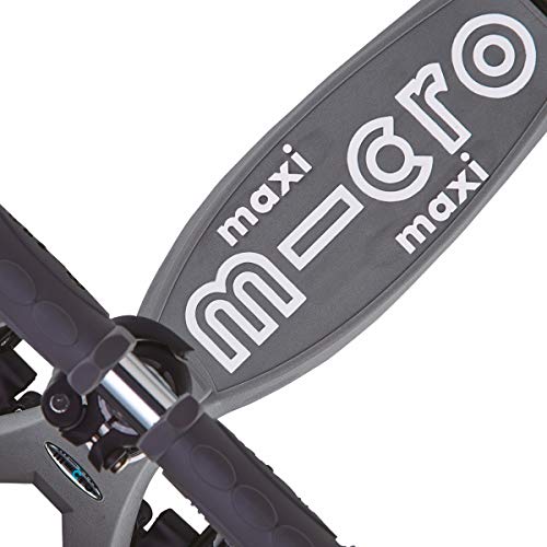 Micro® Maxi Deluxe Plegable, Patinete 3 Ruedas, 5-12 Años, Peso 2,5kg, Carga Máx 70Kg, Altura 67-91 cm, Plataforma Antideslizante Polipropileno (Volcano, Única)