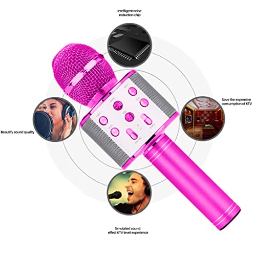 Micrófono Bluetooth Karaoke Juguete inalámbrico Mic de micrófono Handheld Handheld para niños Niñas Niños Niños Regalo de cumpleaños Equipo de Audio