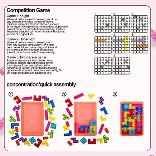 MILESTAR Big Pop it Puzzle Game Fidget Jigsaw Toys Tetris Popper Tablero de ajedrez Push Bubble Silicona Sensorial Fidget Toy Juguetes para Padres e Hijos, Juguetes con Amigos para aliviar la presión