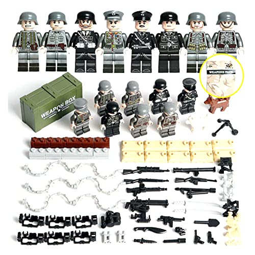 Militar Mini Figuras Base WW2 Sets Armas Ejército Soldados Juguetes