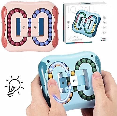 Milu deer Girar Bean Cube Toys Toys Dentimpression Rotar Pequeñas Cuentas for niños y Adultos, Rompecabezas Juguete Educativo Ansiedad Fidget Toys Fidget Stress (Color : Lake Blue)