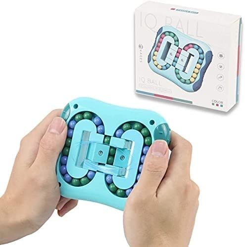 Milu deer Girar Bean Cube Toys Toys Dentimpression Rotar Pequeñas Cuentas for niños y Adultos, Rompecabezas Juguete Educativo Ansiedad Fidget Toys Fidget Stress (Color : Lake Blue)