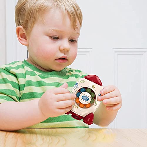 Milu deer Rompecabezas Forma Cohete 2 Paquetes, Juguetes Cubo Frijoles, Spinner de Alivio de Alivio de estrés pequeño, Juego Creativo Educativo for niños en Relieve Alivio de la ansiedad