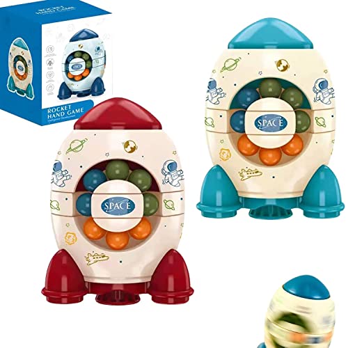 Milu deer Rompecabezas Forma Cohete 2 Paquetes, Juguetes Cubo Frijoles, Spinner de Alivio de Alivio de estrés pequeño, Juego Creativo Educativo for niños en Relieve Alivio de la ansiedad